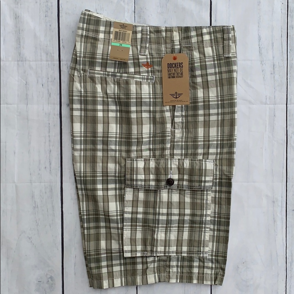 Dockers Cargo Shorts Olive Green/khakis SZ 34 NWT